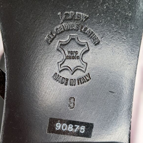 J.Crew Italian Leather Capri Posie Black Sandals - Picture 9 of 13